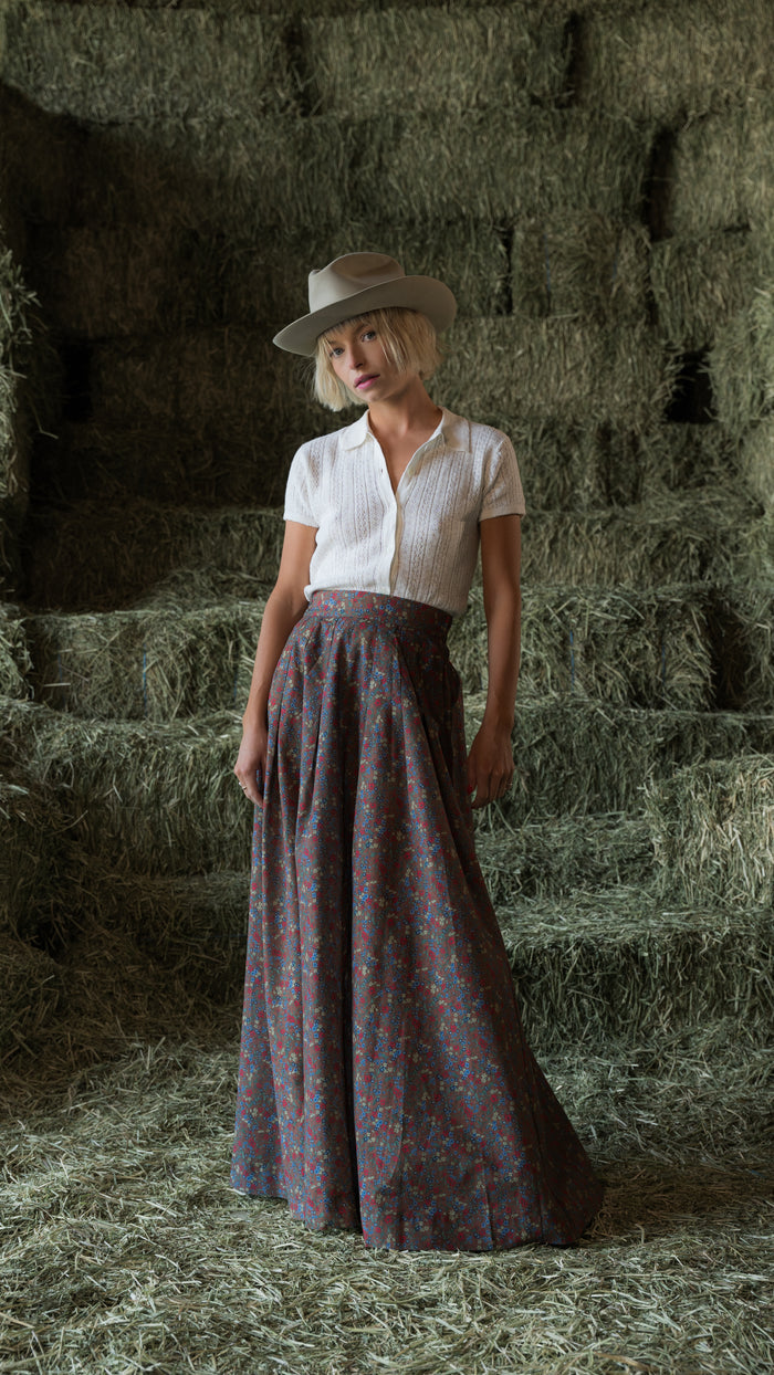 The Rosemary Skirt in Brown & Blue - PREORDER 🍀