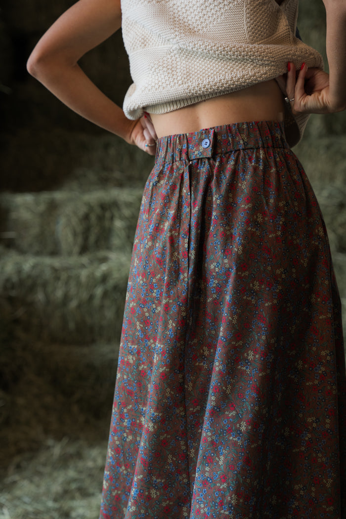 The Rosemary Skirt in Brown & Blue - PREORDER 🍀