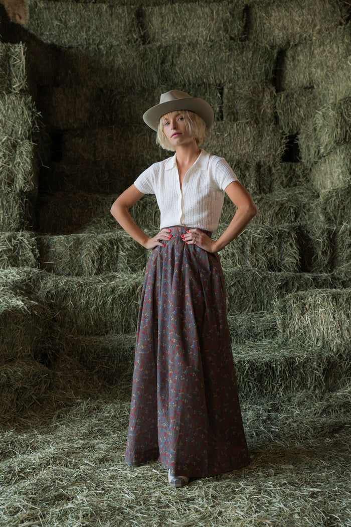 The Rosemary Skirt in Brown & Blue - PREORDER 🍀