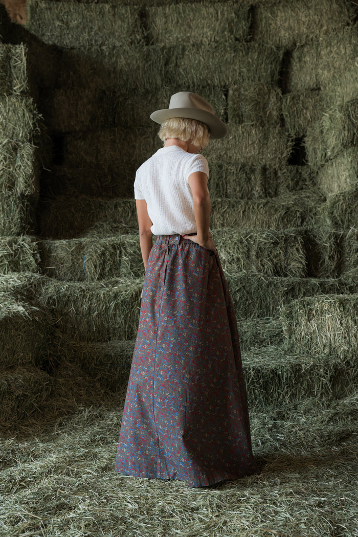 The Rosemary Skirt in Brown & Blue - PREORDER 🍀