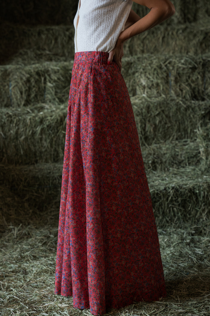 The Rosemary Skirt in Red & Burgundy - PREORDER 🍀