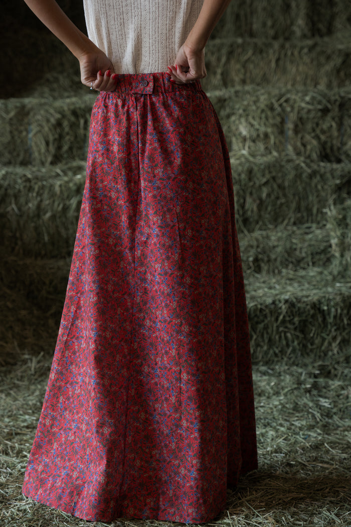 The Rosemary Skirt in Red & Burgundy - PREORDER 🍀