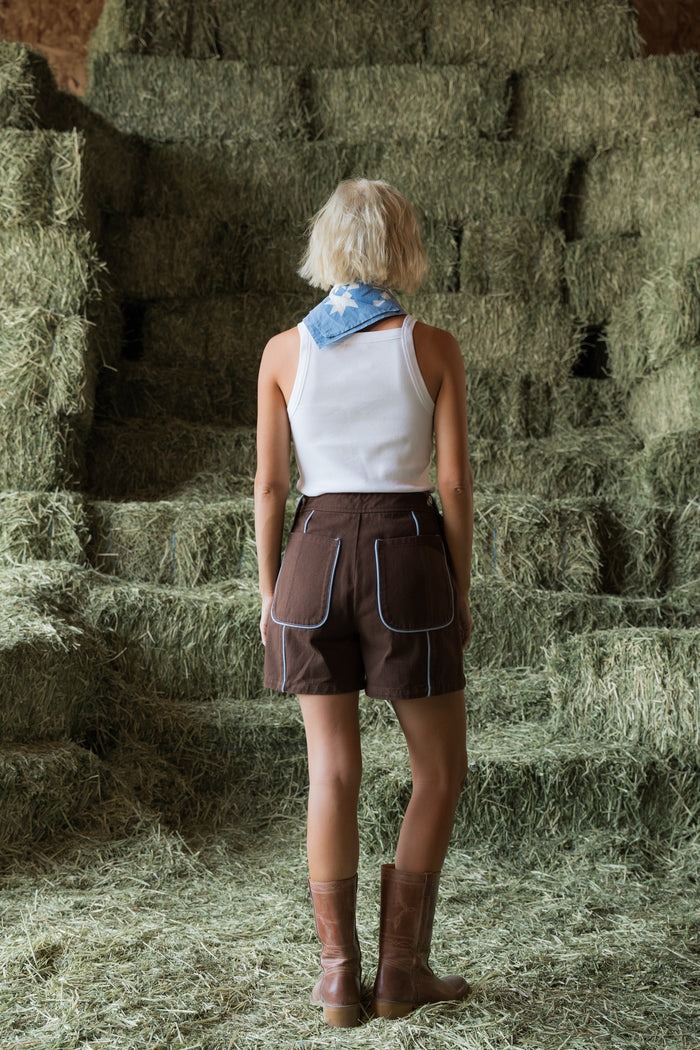 The Tatum Short in Blue & Brown - PREORDER 🍀