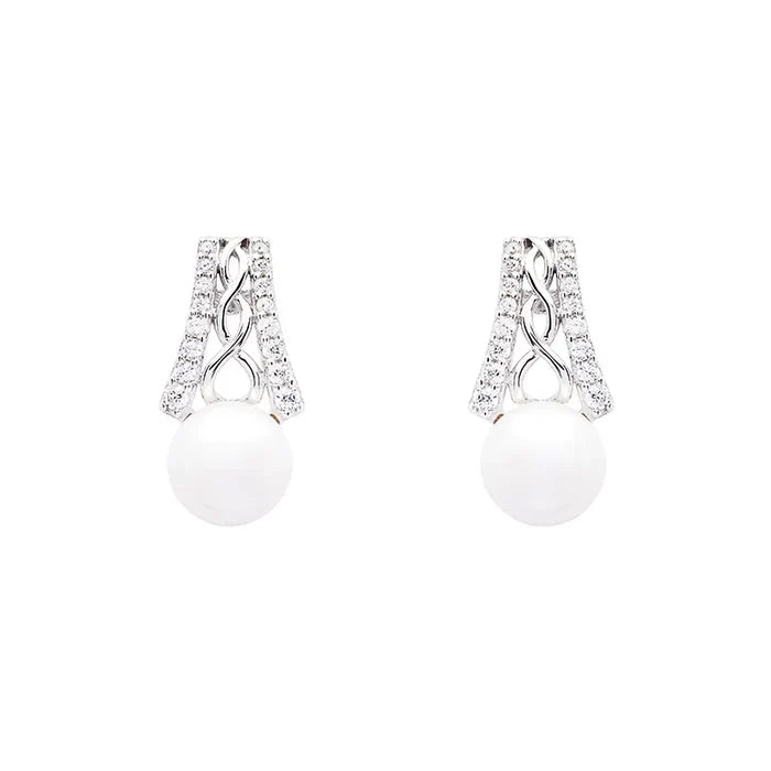 Trinity Knot Pearl Earrings