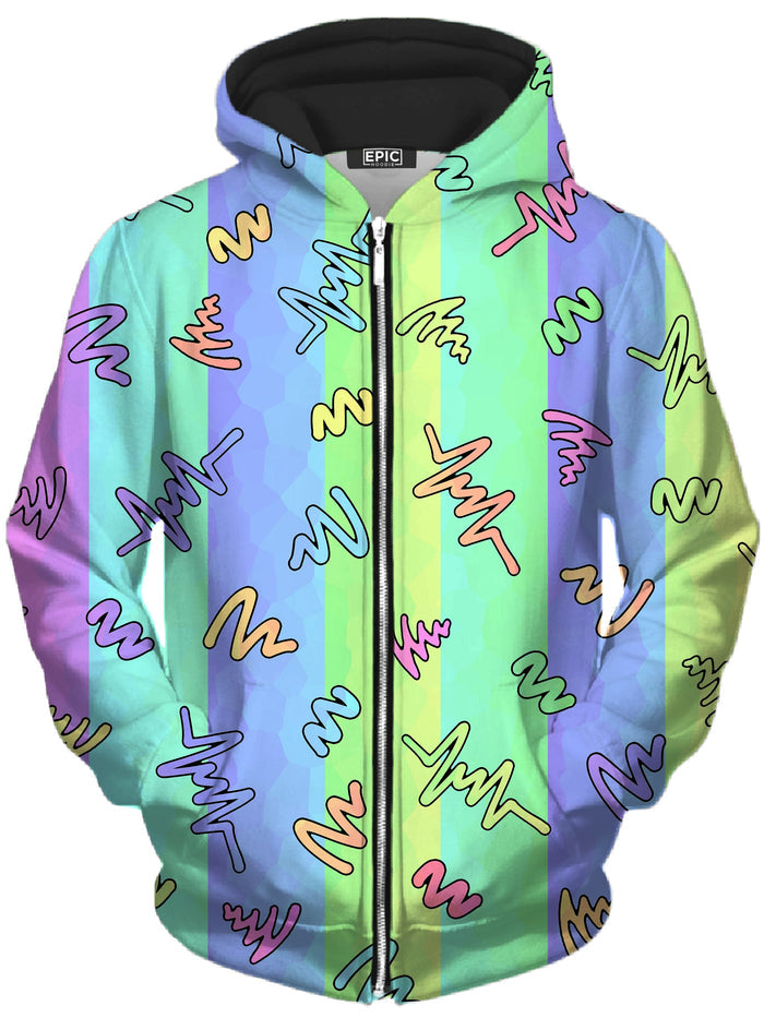 Trippy Doodles Unisex Zip-Up Hoodie Sartoris Art Epic Hoodie