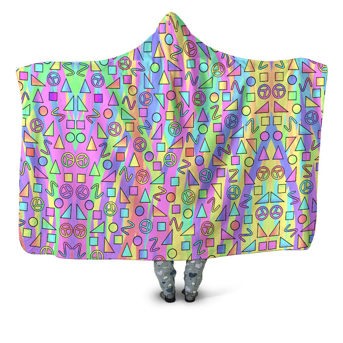 Trippy Retro Peace Signs Hooded Blanket Sartoris Art Epic Hoodie