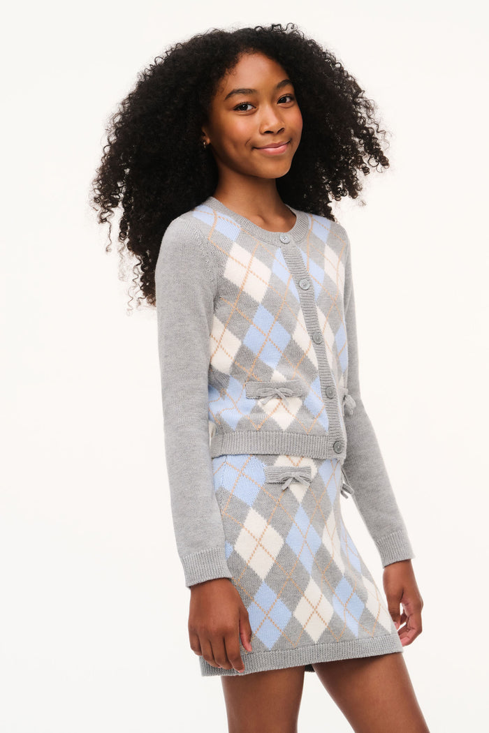 Tween Argyle Renilly Cardigan