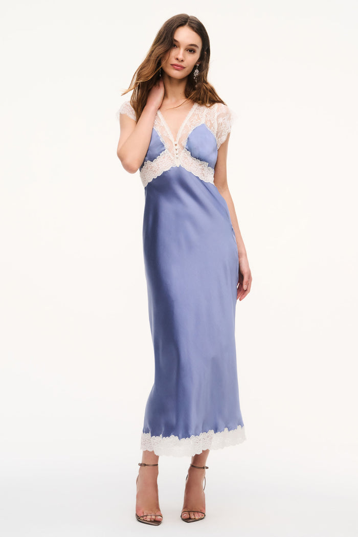 Vella Silk-Blend Lace Maxi Dress