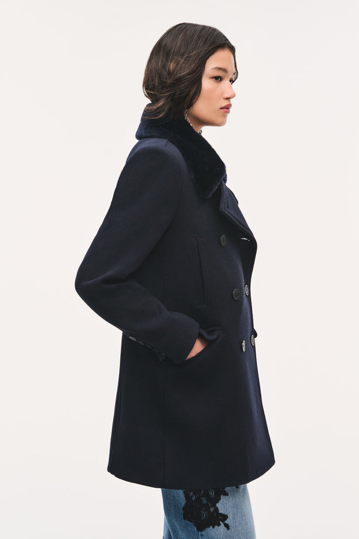 Verdine Faux Fur Collar Peacoat