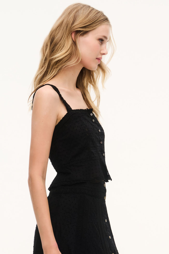 Vietta Cotton Lace Stripe Top