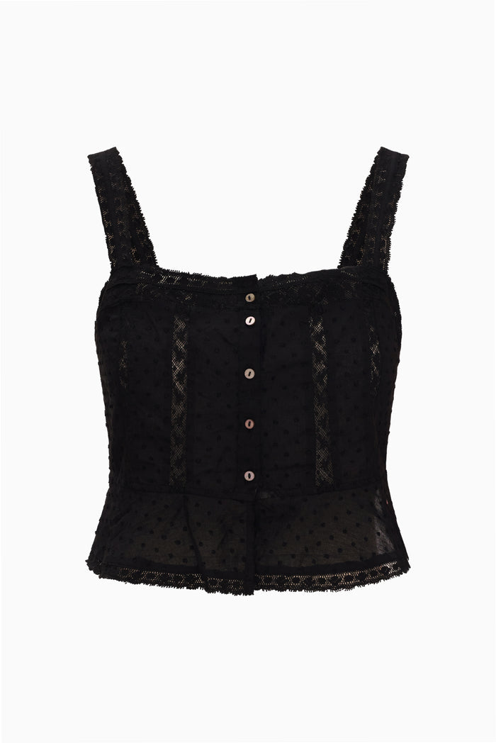 Vietta Cotton Lace Stripe Top