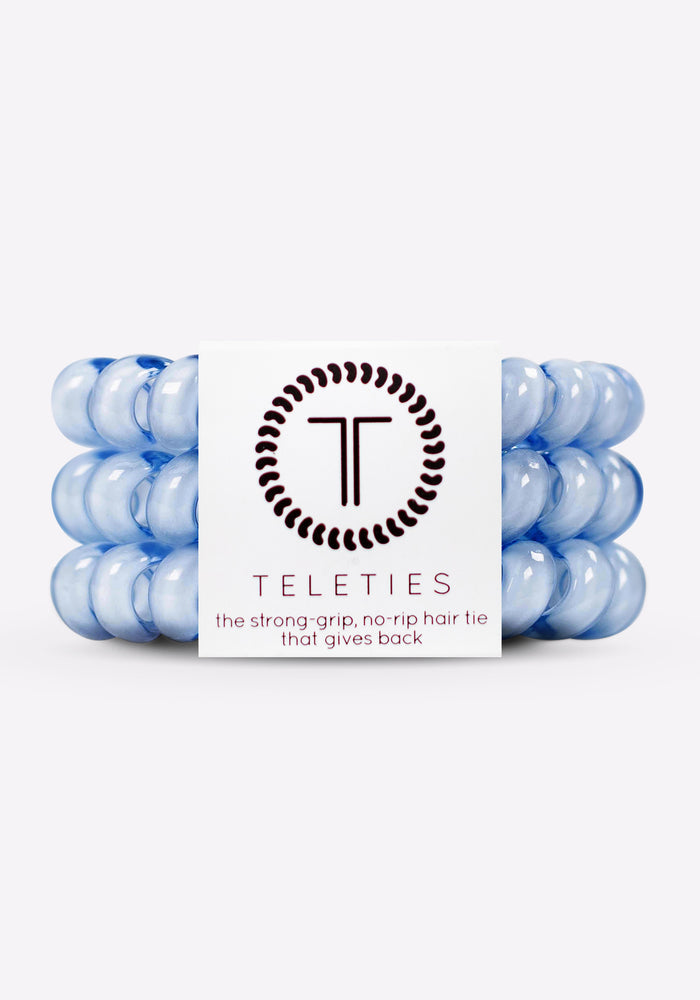 Washed Denim Large Hair Ties - 3 Pack