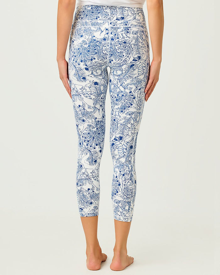 Lilly Pulitzer - Weekender High Rise Midi Legging Upf 50 Plus - Starlight Navy Crossgrain Zoology