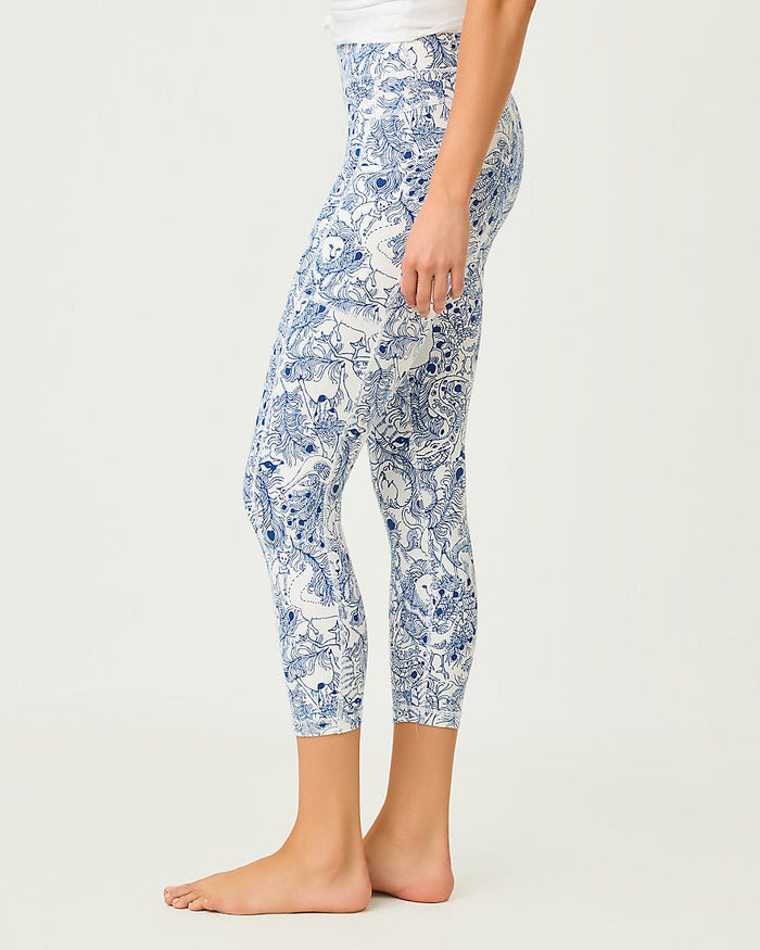 Lilly Pulitzer - Weekender High Rise Midi Legging Upf 50 Plus - Starlight Navy Crossgrain Zoology