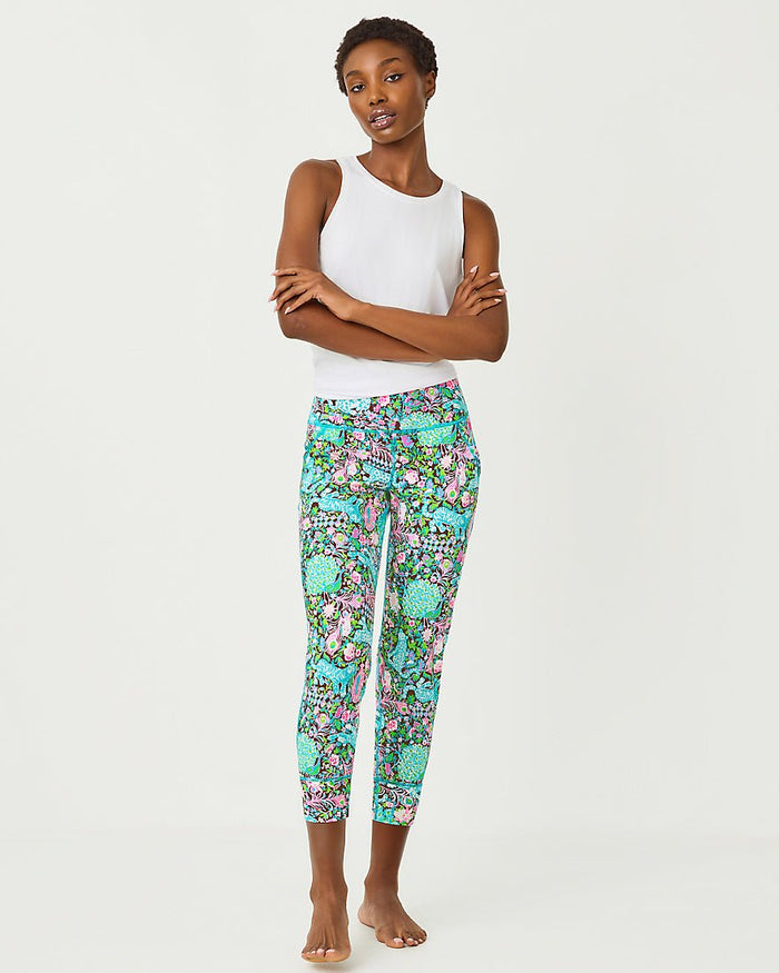 Lilly Pulitzer - Weekender High Rise Midi Legging Upf 50 Plus - Multi Crossgrain Royal Zoo