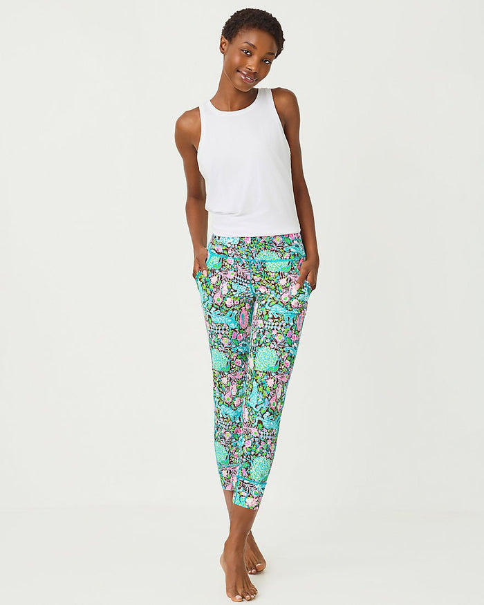 Lilly Pulitzer - Weekender High Rise Midi Legging Upf 50 Plus - Multi Crossgrain Royal Zoo