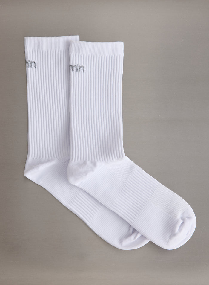 White Running Socks High