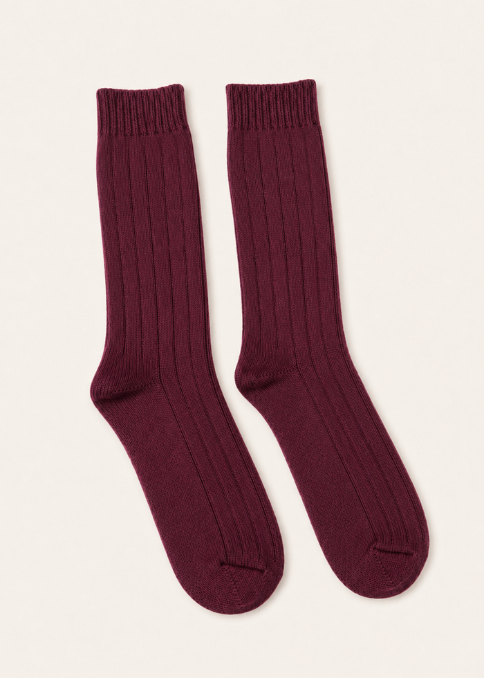 Wild Donegal Cashmere Blend Socks | Bordo