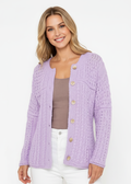 Women's 100% Cotton Aran Cardigan | Aubretia