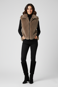 Women's Beige Shearling Fur Vest