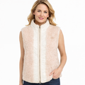 Women's Beige Teddy Padded Vest