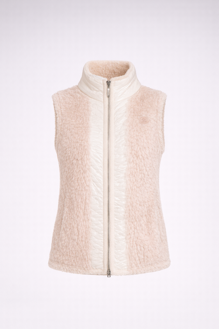 Women's Beige Teddy Padded Vest