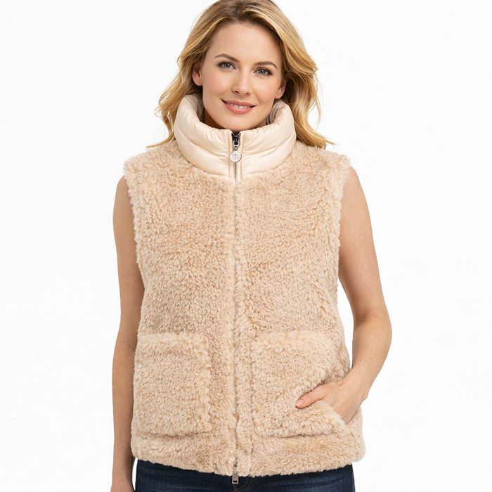 Women's Beige Teddy Shearling Jacket