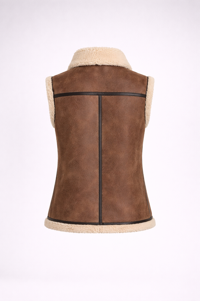 Women's Brown Aviator Shearling Jacket