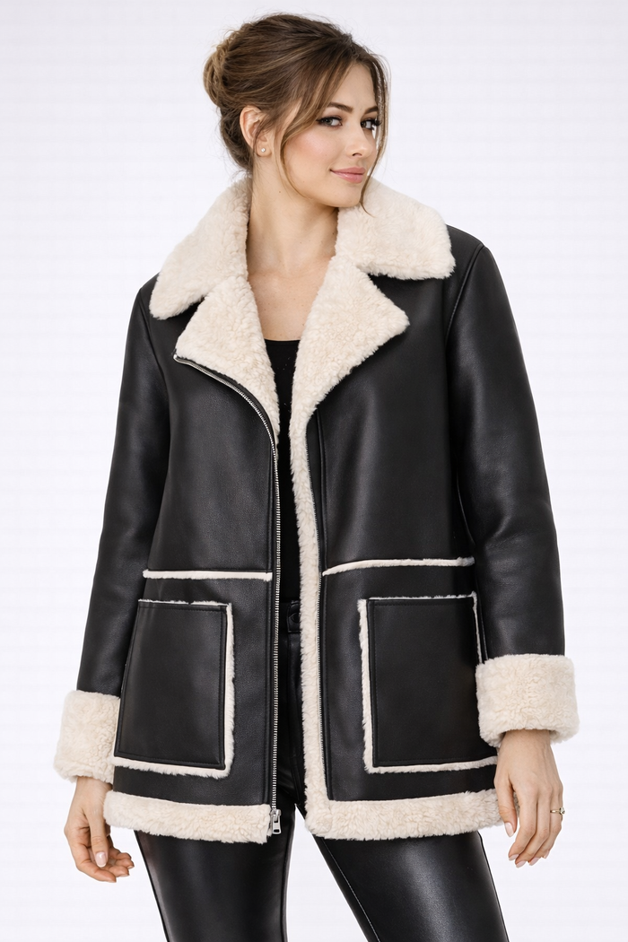 Women's Brown B3 RAF Shearling Flight Jacket