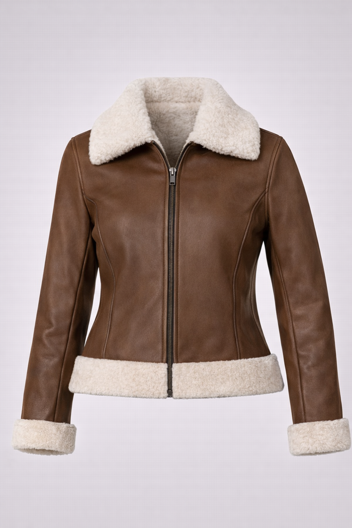 Women's Brown B3 Shearling Bomber Jacket