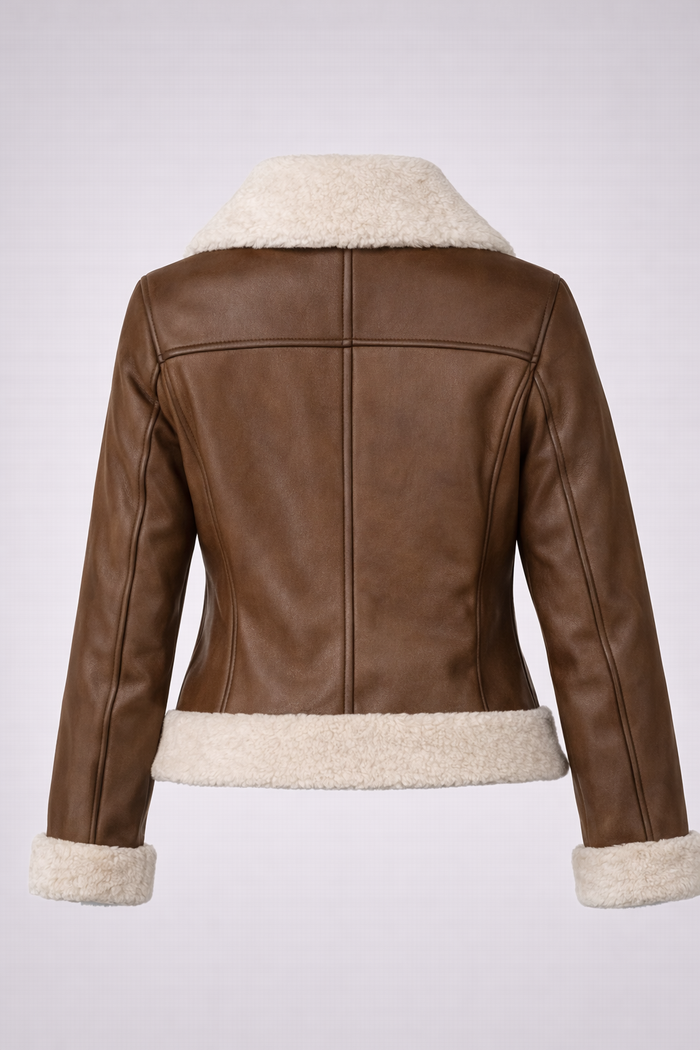 Women's Brown B3 Shearling Bomber Jacket