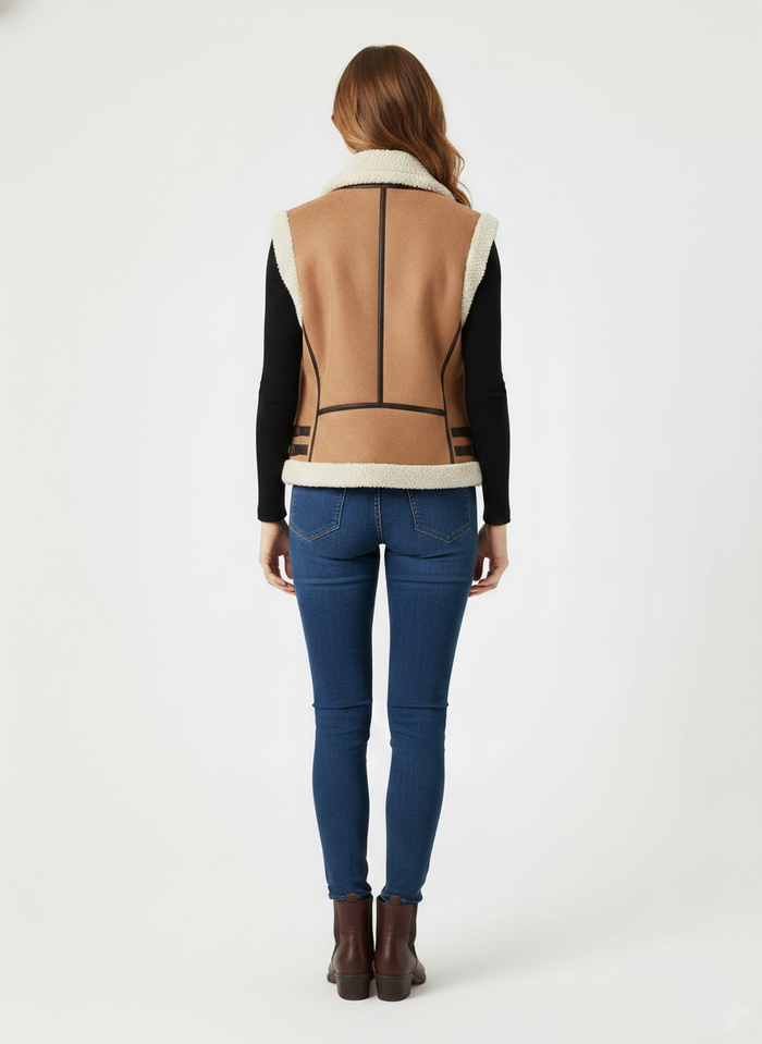 Women's Brown Shearling Fur Vest