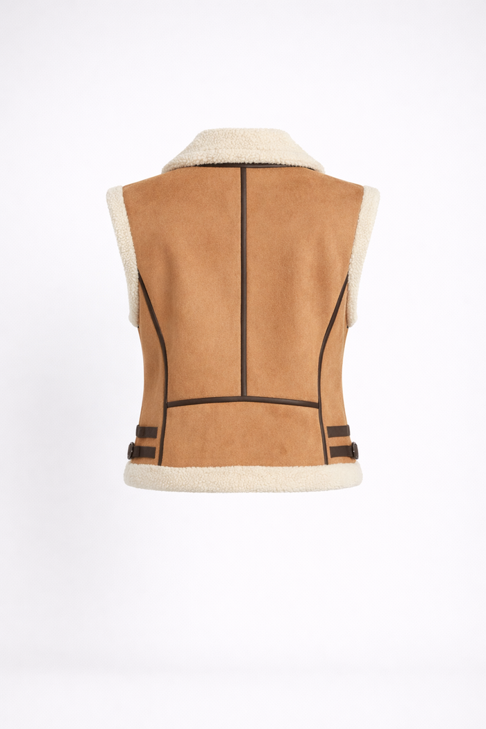 Women's Brown Shearling Fur Vest