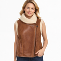 Women's Brown Shearling Leather Vest