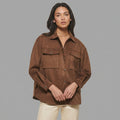 Women's Brown Suede Shacket