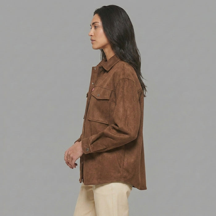 Women's Brown Suede Shacket