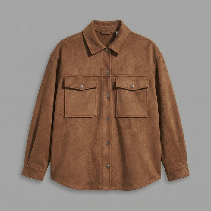 Women's Brown Suede Shacket