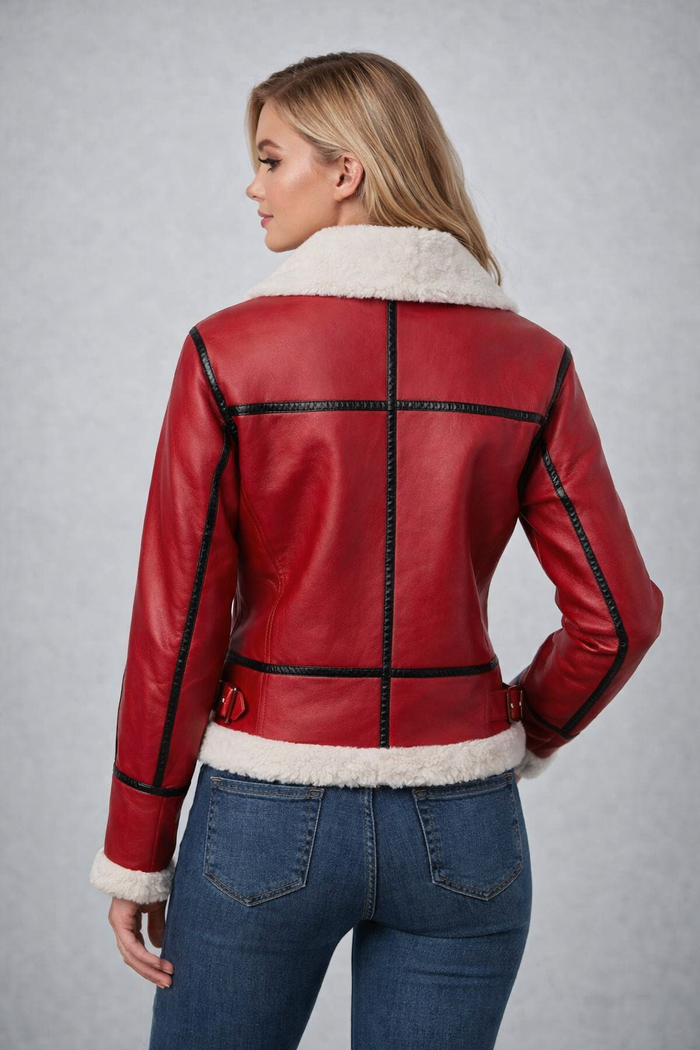 Women's Festive Shearling Aviator Jacket