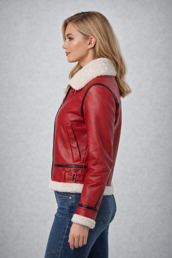 Women's Festive Shearling Aviator Jacket