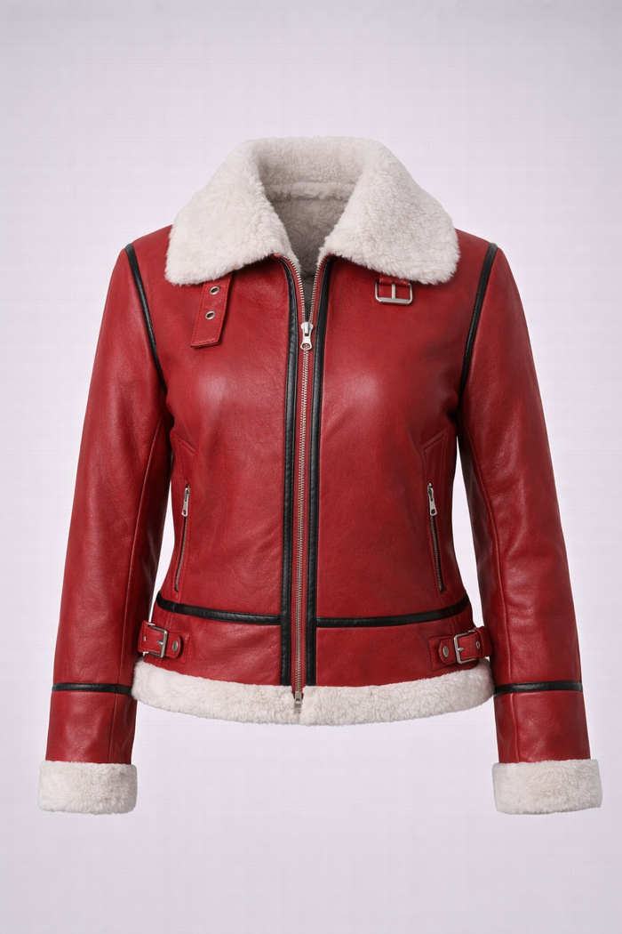 Women's Festive Shearling Aviator Jacket
