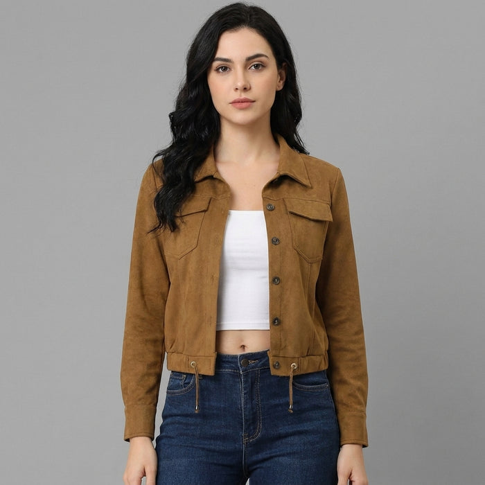 Women's Suede Trucker Jacket