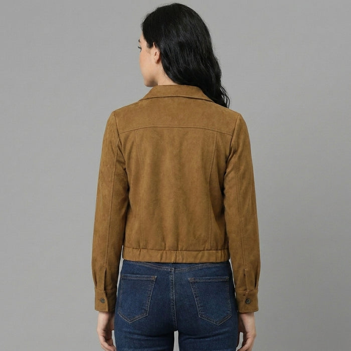 Women's Suede Trucker Jacket