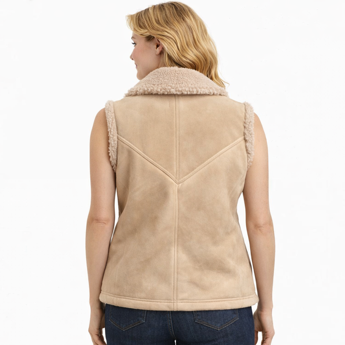 Women's Tan Shearling Vest