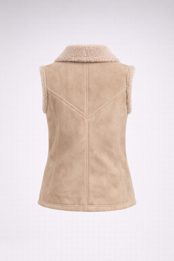 Women's Tan Shearling Vest