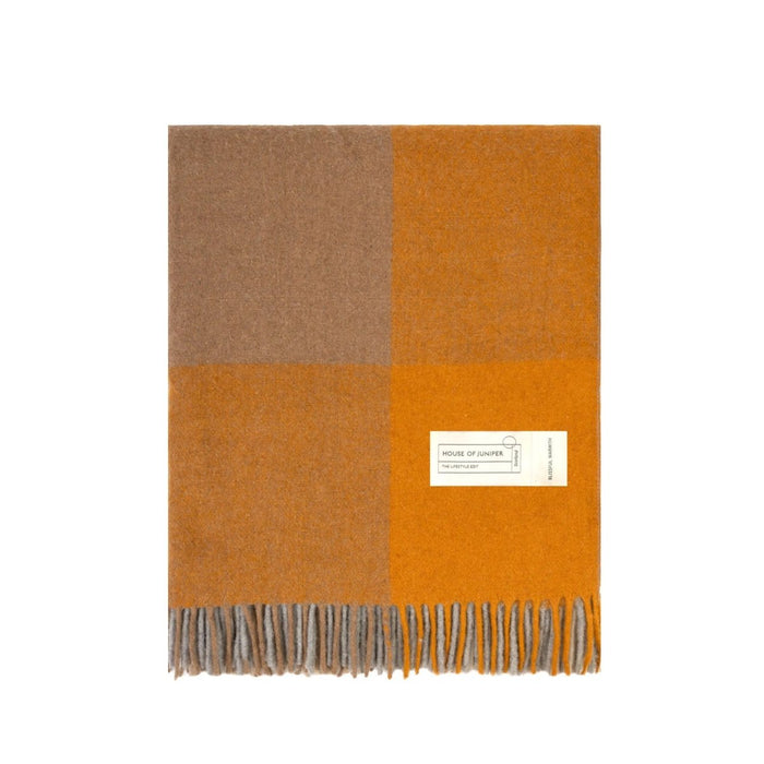Woodside Check Blanket Throw - Natural - Heritage Of Scotland -