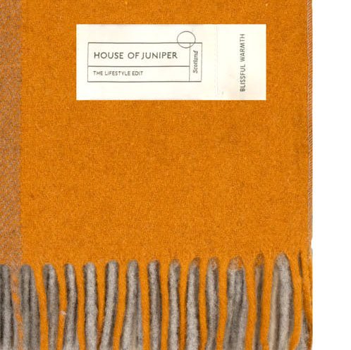 Woodside Check Blanket Throw - Natural - Heritage Of Scotland -
